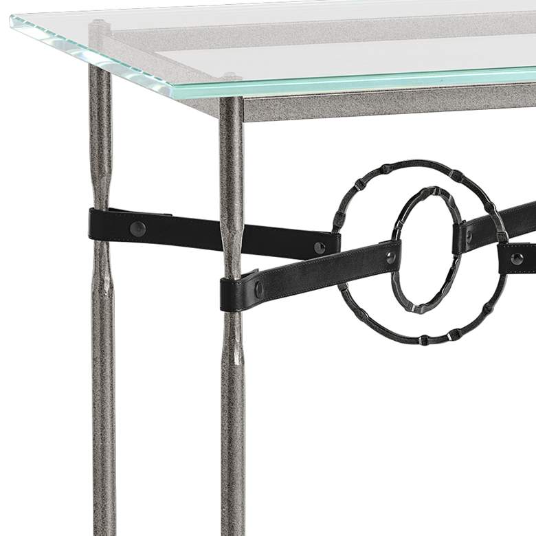Equus 22 inch Wide Iron Side Table with Black Ring Black Strap more views