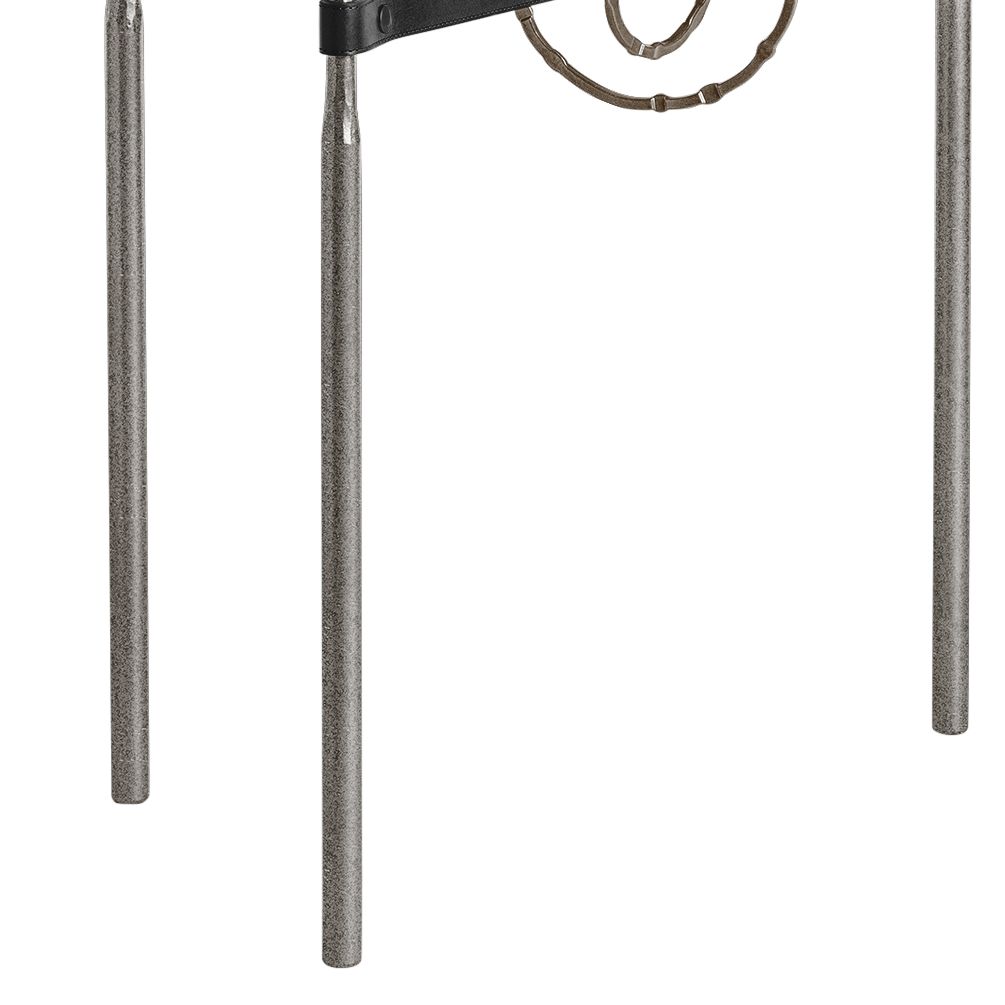 Image 3 Equus 22" Wide Iron Side Table with Bronze Ring Black Strap more views