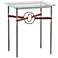 Equus 22" Wide Iron Side Table with Bronze Ring Brown Strap