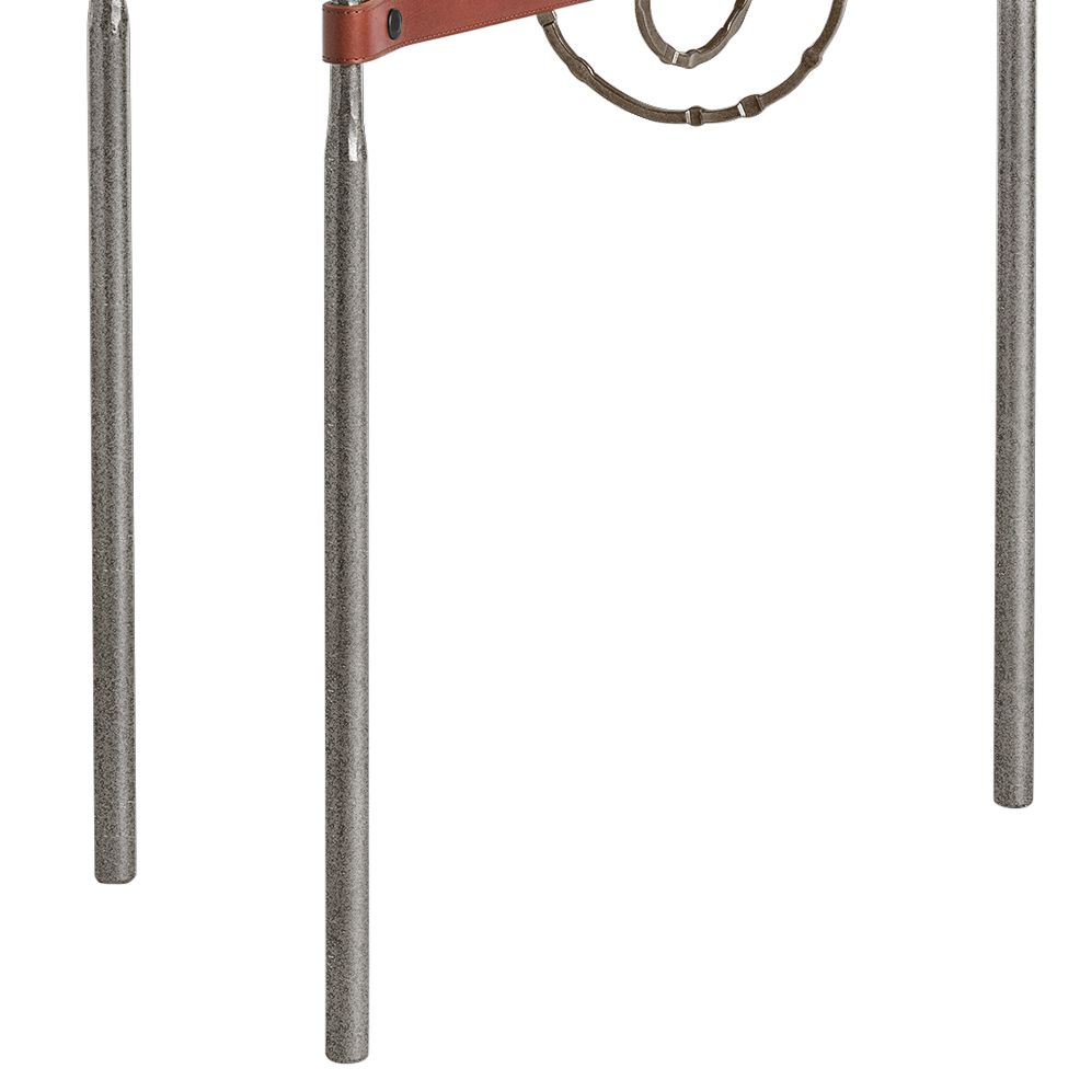 Image 3 Equus 22" Wide Iron Side Table with Bronze Ring Brown Strap more views