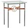 Equus 22" Wide Iron Side Table with Gold Ring Chestnut Strap