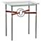 Equus 22" Wide Iron Side Table with Smoke Ring Brown Strap