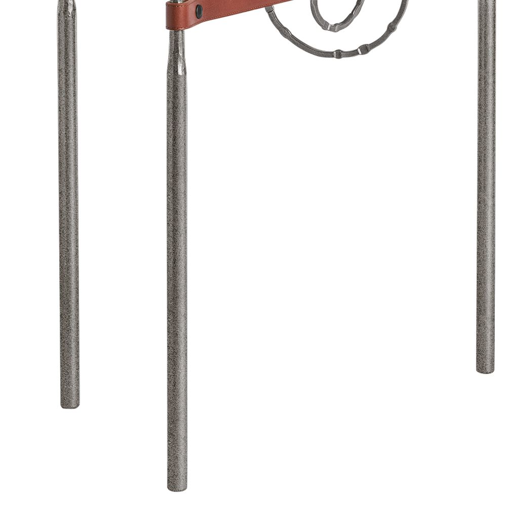 Image 3 Equus 22" Wide Iron Side Table with Smoke Ring Brown Strap more views