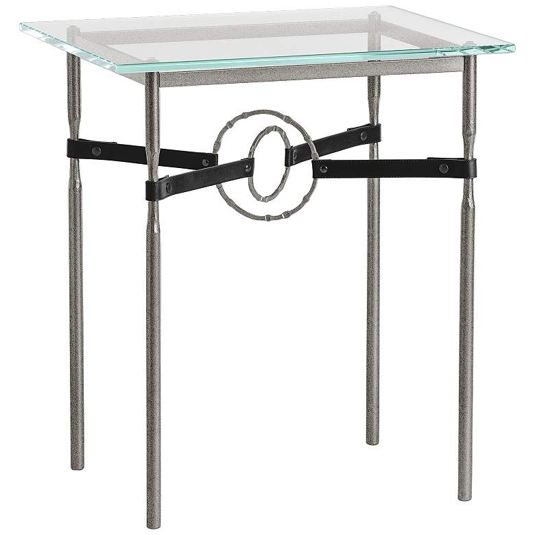 Image 1 Equus 22 inch Wide Natural Iron Side Table with Ring Black Strap