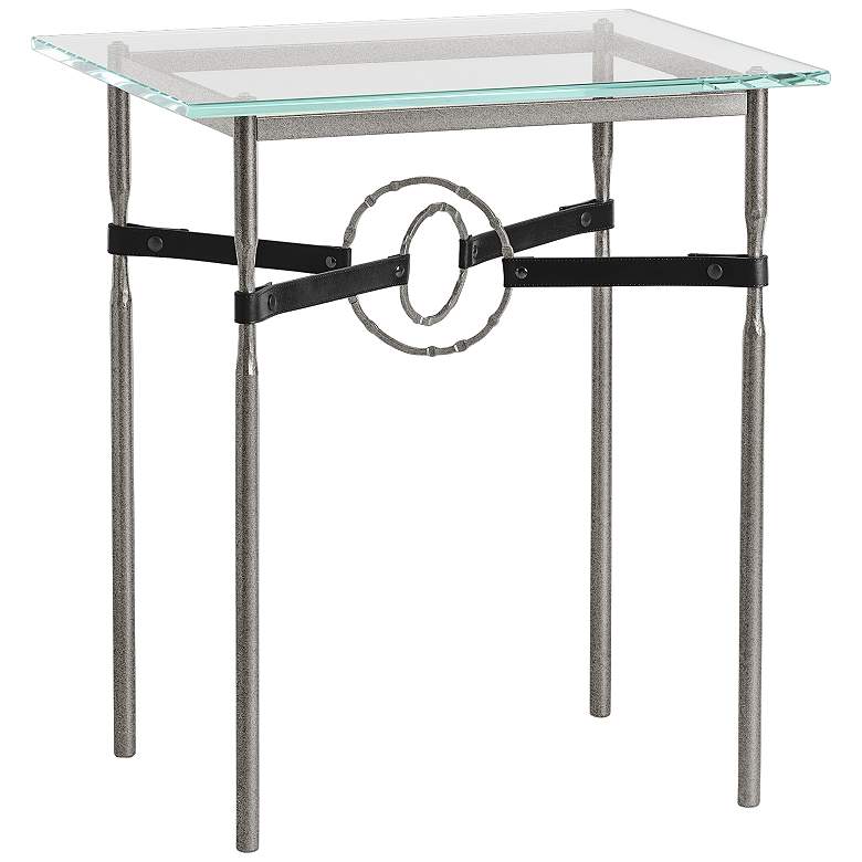 Image 1 Equus 22" Wide Natural Iron Side Table with Ring Black Strap
