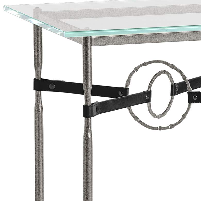 Image 2 Equus 22 inch Wide Natural Iron Side Table with Ring Black Strap more views