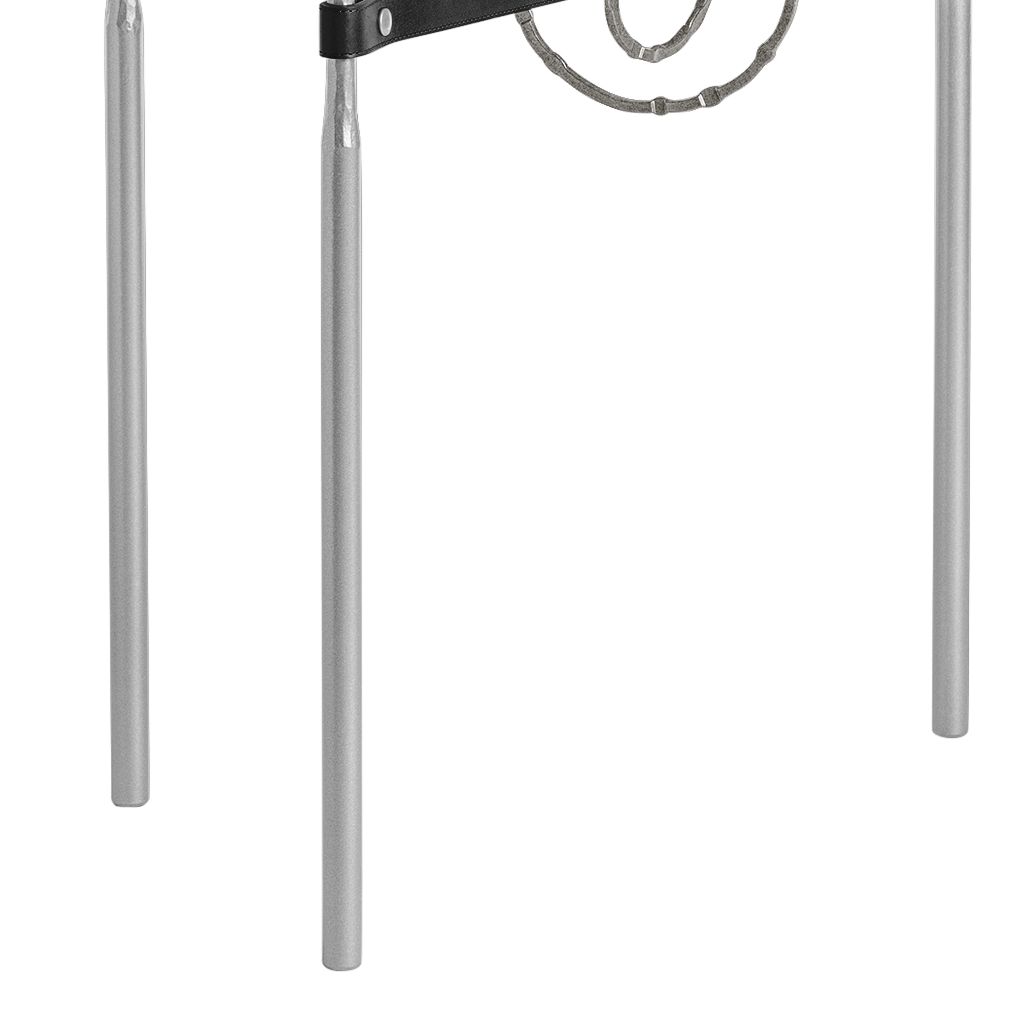 Image 3 Equus 22" Wide Platinum Side Table w/ Iron Ring Black Strap more views