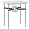 Equus 22" Wide Platinum Side Table with Black Ring and Strap