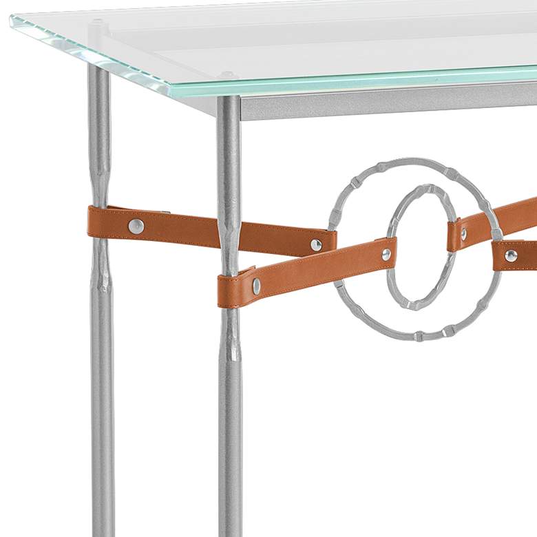 Equus 22 inch Wide Platinum Side Table with Ring Chestnut Strap more views