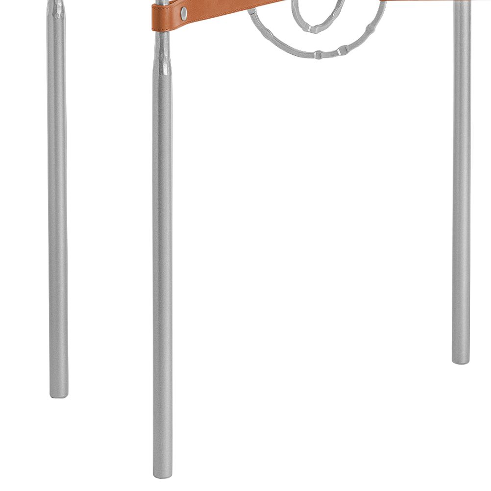 Image 3 Equus 22" Wide Platinum Side Table with Ring Chestnut Strap more views