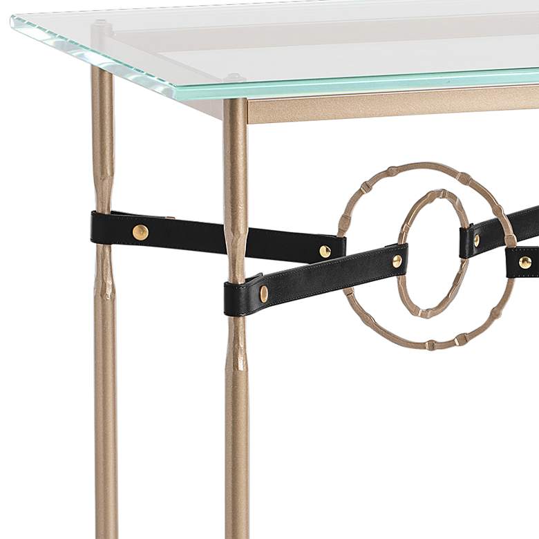 Equus 22 inch Wide Soft Gold with Black Straps Side Table more views