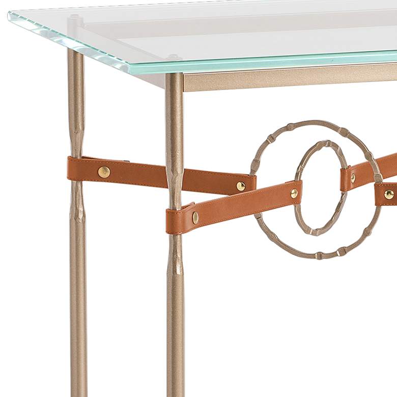 Equus 22 inch Wide Soft Gold with Chestnut Straps Side Table more views
