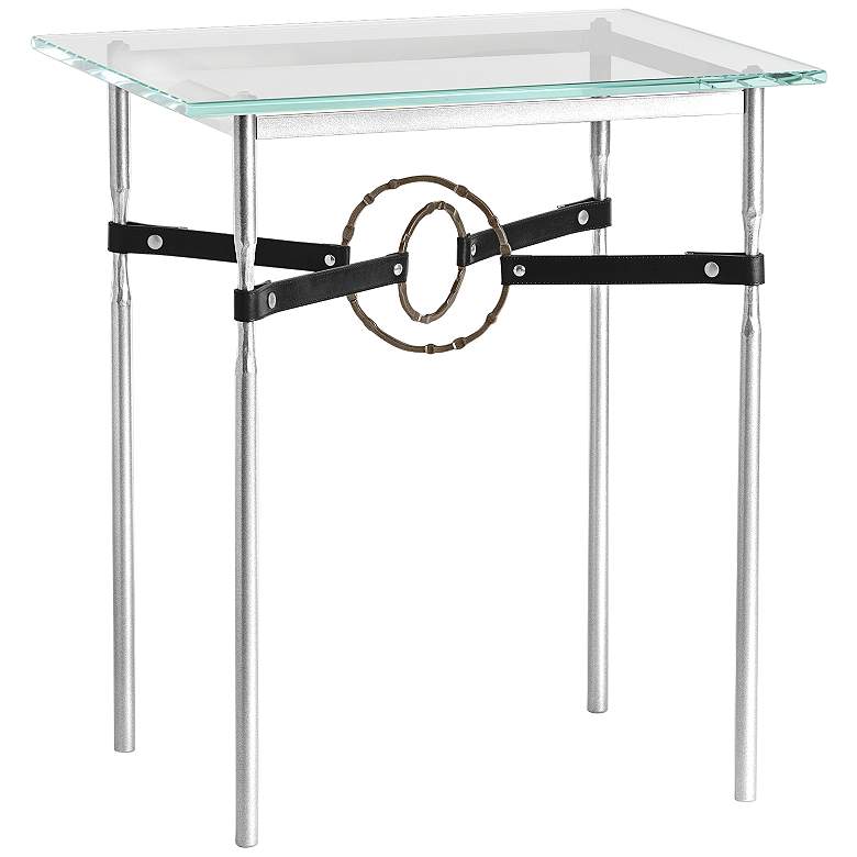 Image 1 Equus 22 inch Wide Sterling Black Straps Bronze Rings Side Table