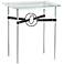 Equus 22" Wide Sterling Black Straps Bronze Rings Side Table