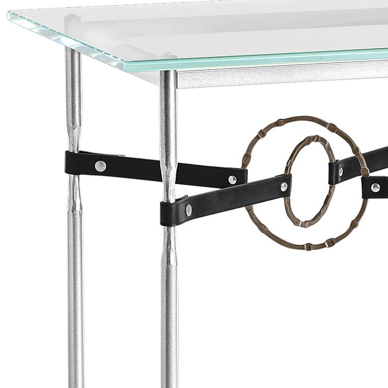 Equus 22 inch Wide Sterling Black Straps Bronze Rings Side Table more views