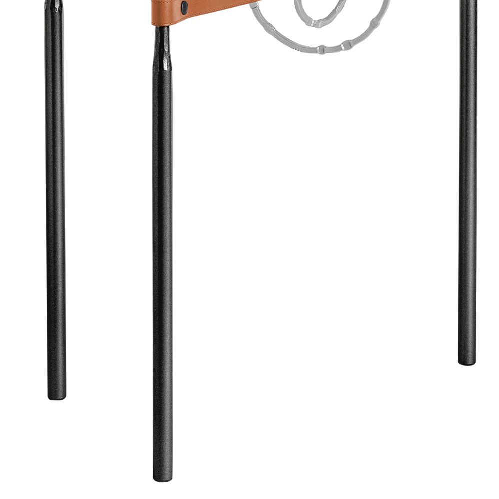 Image 3 Equus 22"W Black Side Table w/ Platinum Ring Chestnut Strap more views