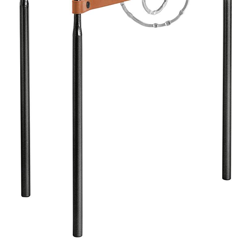 Image 3 Equus 22"W Black Side Table w/ Sterling Ring Chestnut Strap more views