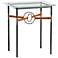 Equus 22"W Black Side Table with Bronze Ring Chestnut Strap