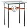 Equus 22"W Black Side Table with Natural Ring Chestnut Strap