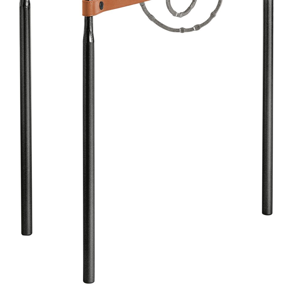 Image 3 Equus 22"W Black Side Table with Natural Ring Chestnut Strap more views