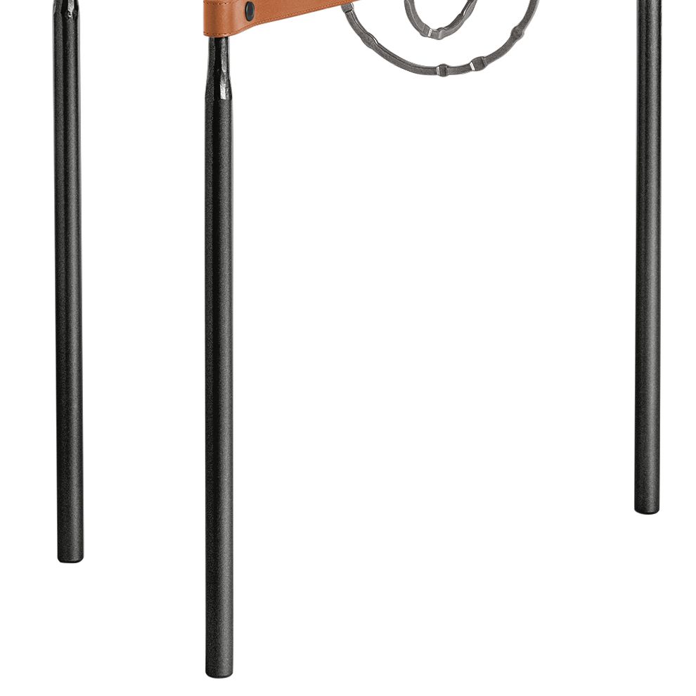 Image 3 Equus 22"W Black Side Table with Smoke Ring Chestnut Strap more views