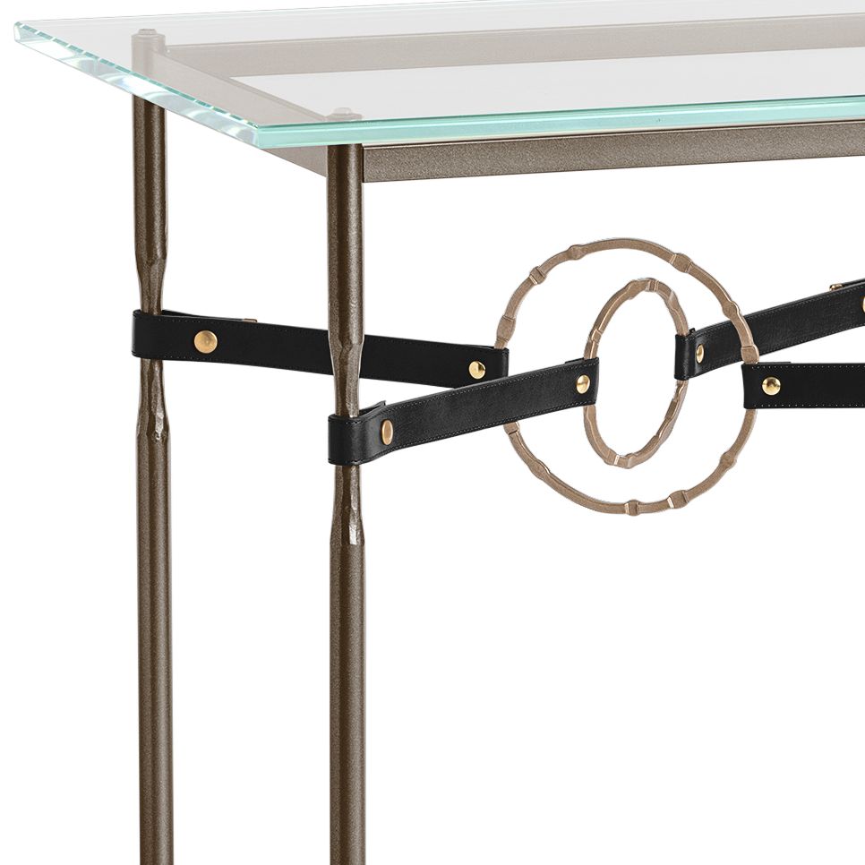 Image 2 Equus 22"W Bronze Black Straps w/ Soft Gold Rings Side Table more views