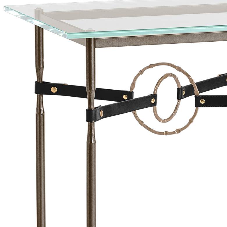 Equus 22 inchW Bronze Black Straps w/ Soft Gold Rings Side Table more views