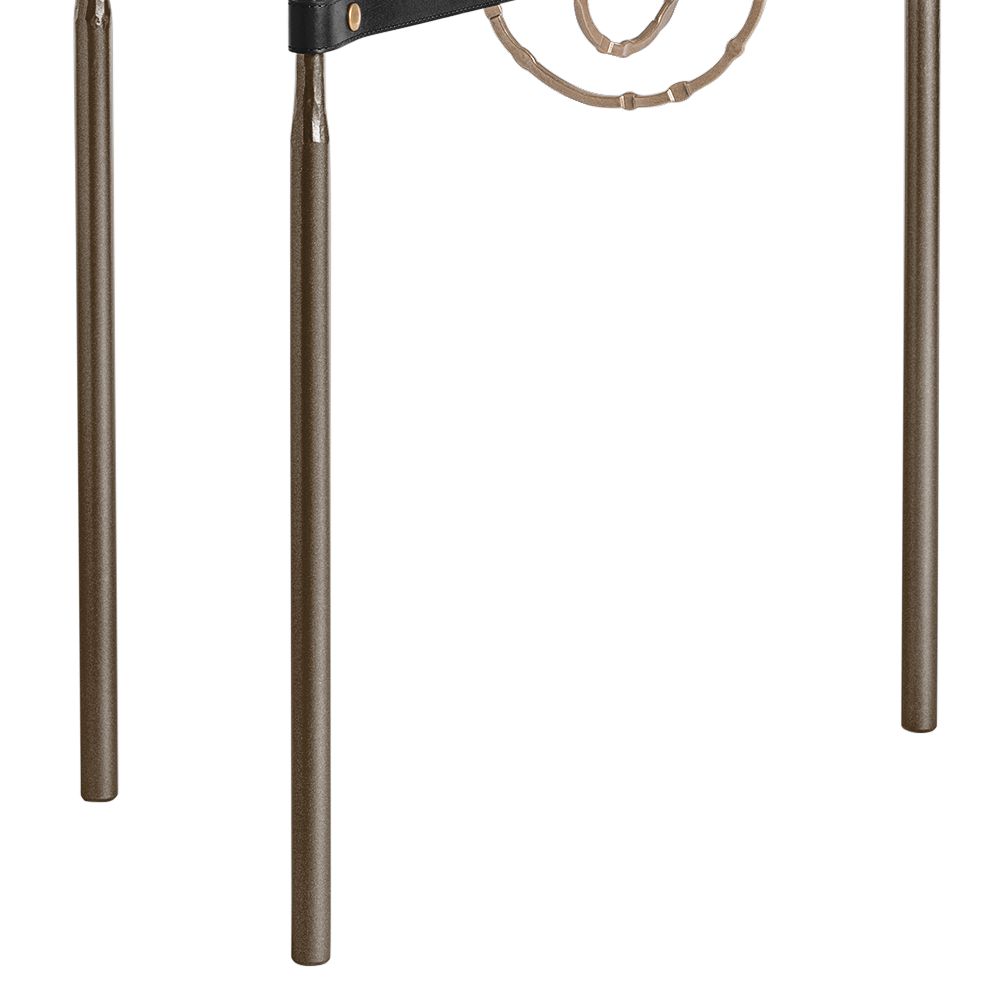 Image 3 Equus 22"W Bronze Black Straps w/ Soft Gold Rings Side Table more views