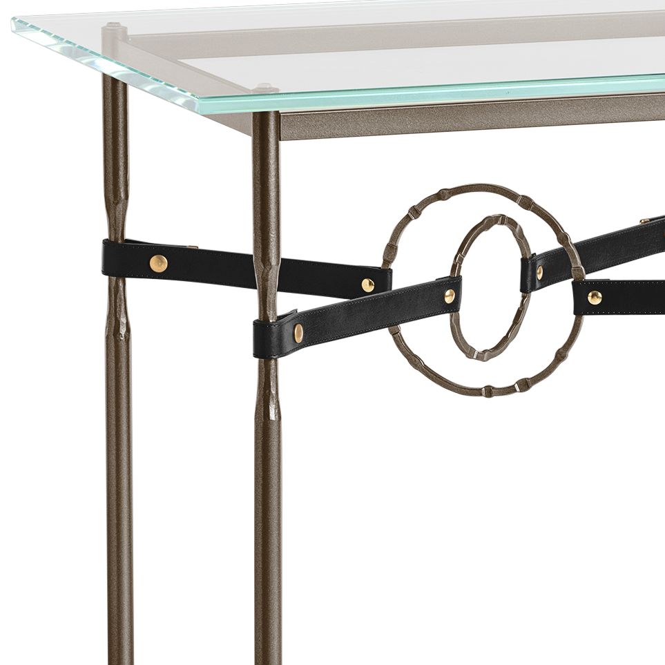 Image 2 Equus 22"W Bronze Black Straps with Bronze Rings Side Table more views