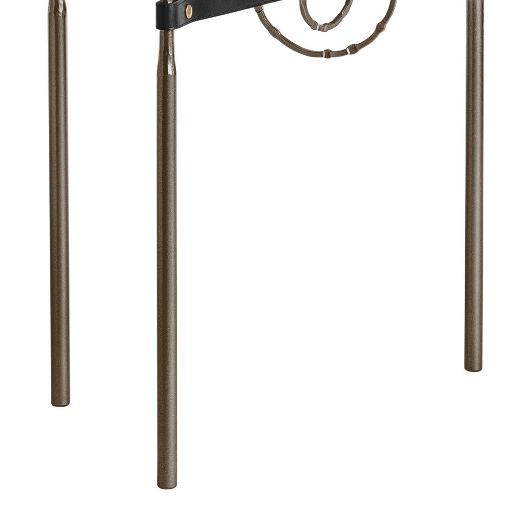 Image 3 Equus 22"W Bronze Black Straps with Bronze Rings Side Table more views