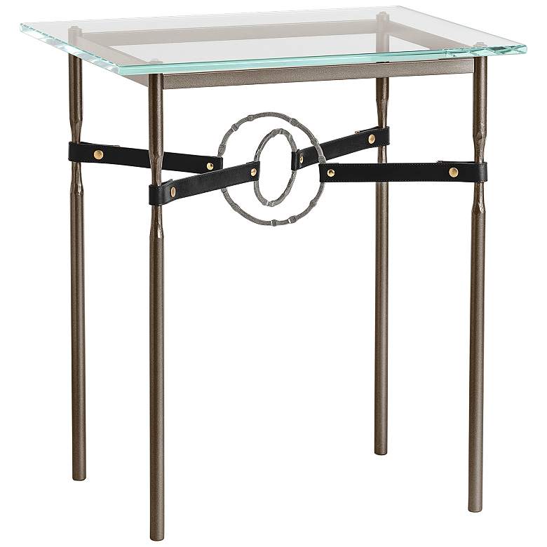 Image 1 Equus 22"W Bronze Black Straps with Iron Rings Side Table