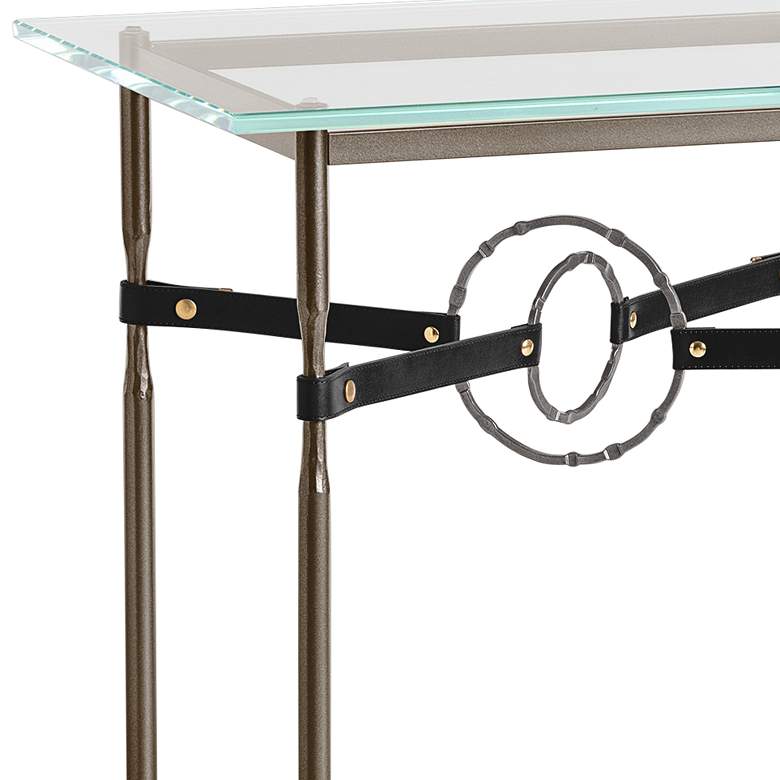 Equus 22 inchW Bronze Black Straps with Smoke Rings Side Table more views