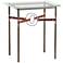 Equus 22"W Bronze Brown Straps w/ Platinum Rings Side Table