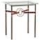 Equus 22"W Bronze Brown Straps w/ Soft Gold Rings Side Table