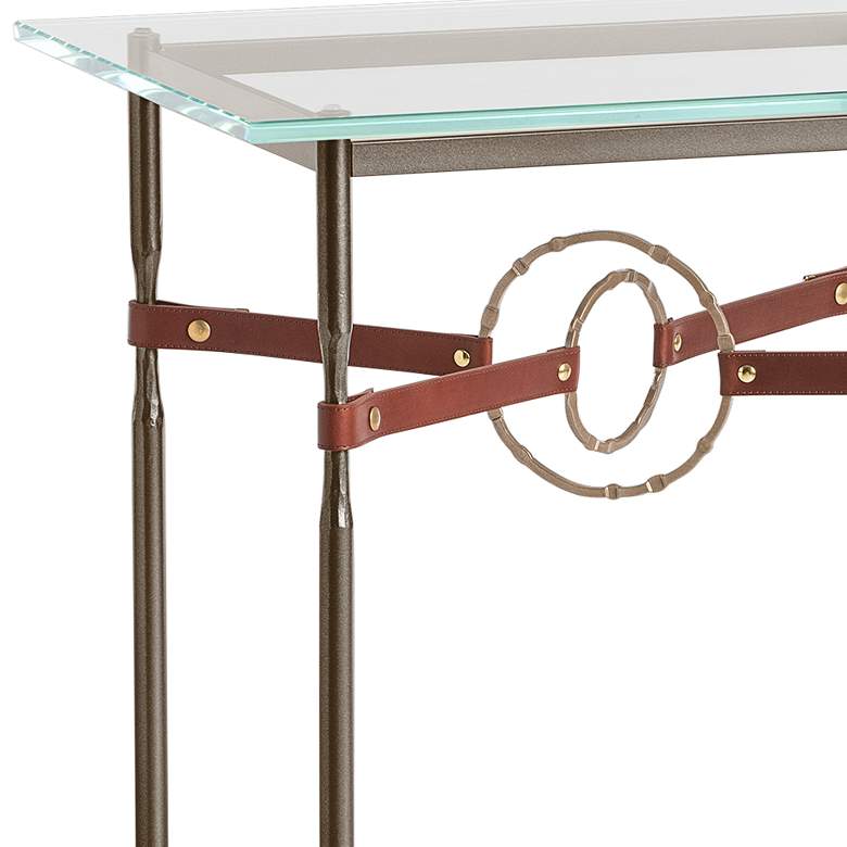Equus 22&quot;W Bronze Brown Straps w/ Soft Gold Rings Side Table more views