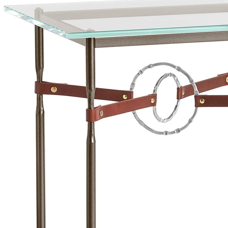 Equus 22 inchW Bronze Brown Straps w/ Sterling Rings Side Table more views