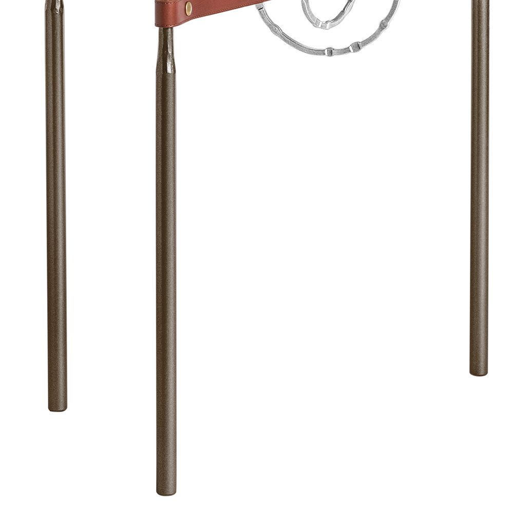 Image 3 Equus 22"W Bronze Brown Straps w/ Sterling Rings Side Table more views