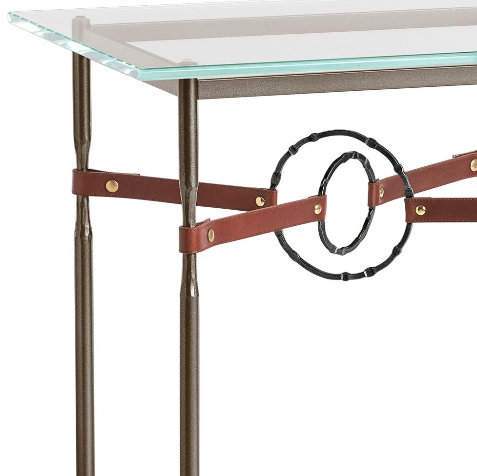 Image 2 Equus 22"W Bronze Brown Straps with Black Rings Side Table more views