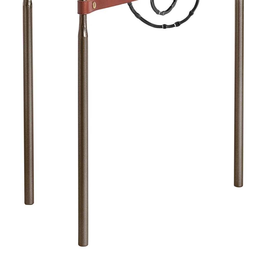 Image 3 Equus 22"W Bronze Brown Straps with Black Rings Side Table more views