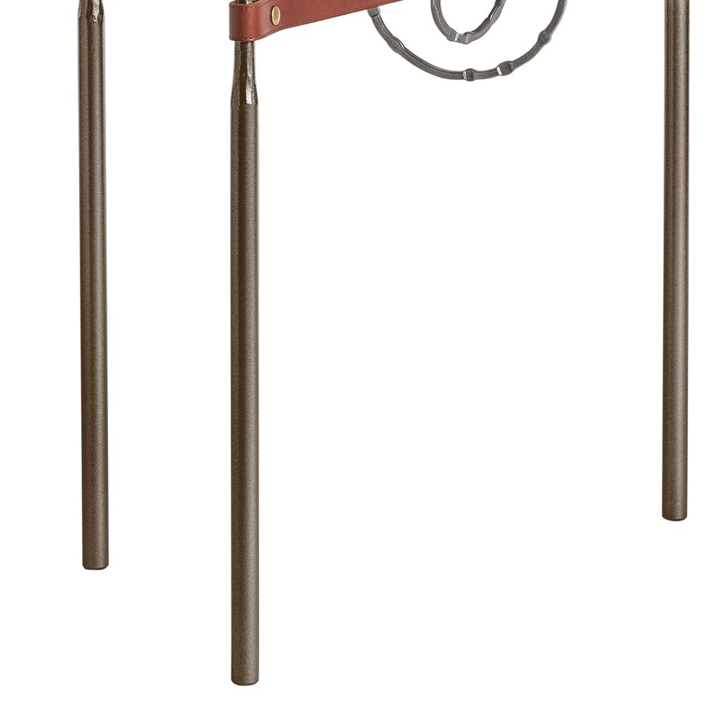 Image 3 Equus 22"W Bronze Brown Straps with Smoke Rings Side Table more views