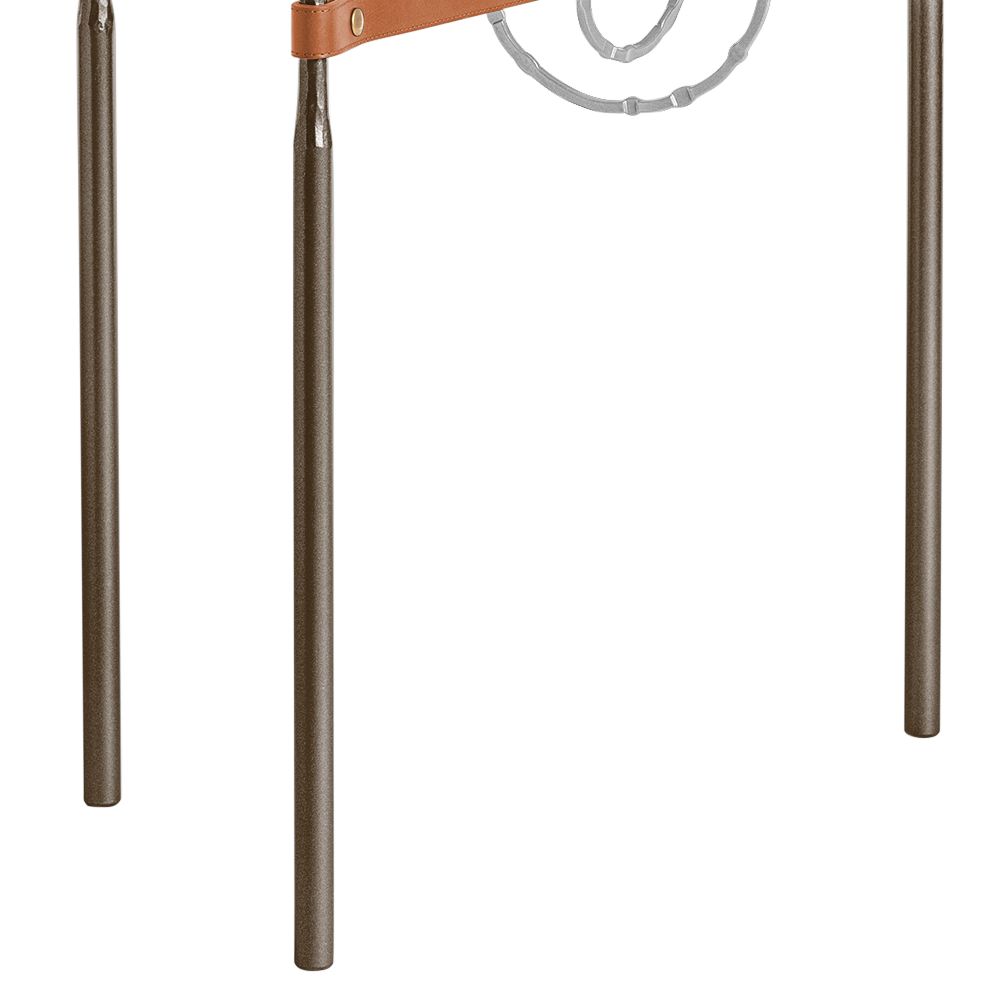 Image 3 Equus 22"W Bronze Chestnut Straps Platinum Rings Side Table more views