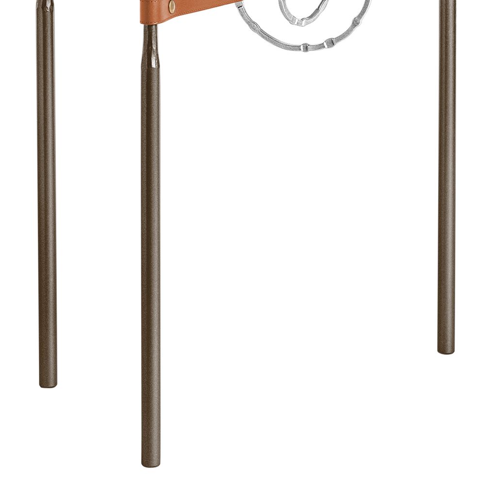 Image 3 Equus 22"W Bronze Chestnut Straps Sterling Rings Side Table more views