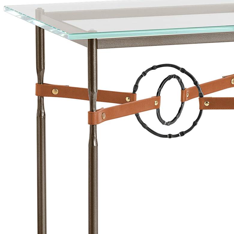 Equus 22 inchW Bronze Chestnut Straps w/ Black Rings Side Table more views