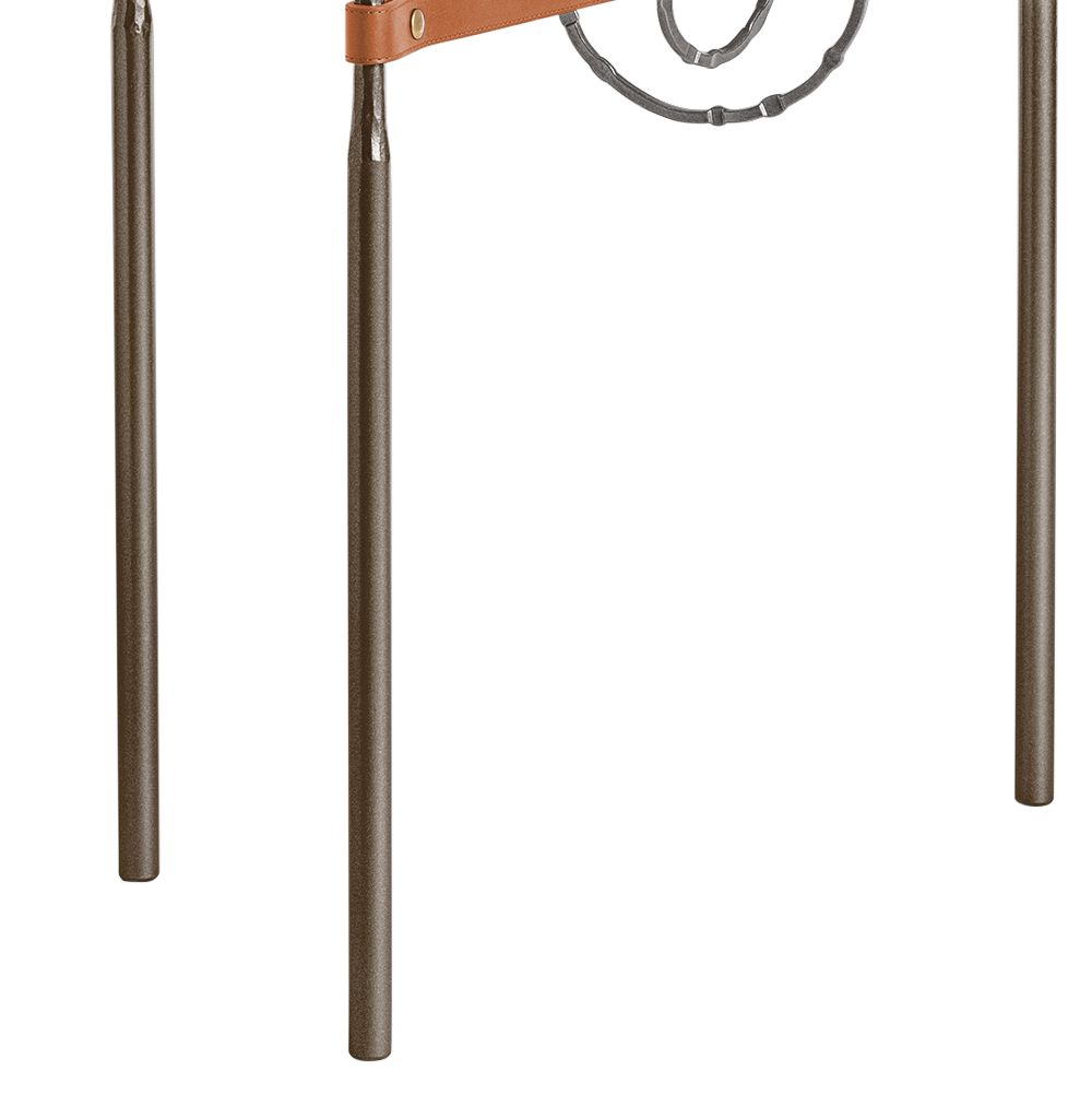 Image 3 Equus 22"W Bronze Chestnut Straps w/ Smoke Rings Side Table more views