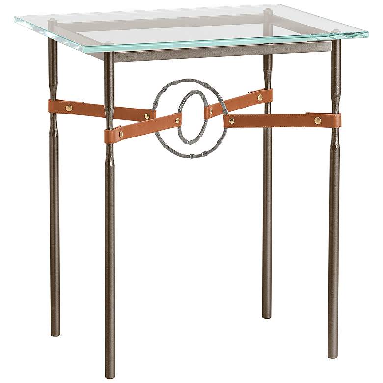 Image 1 Equus 22 inchW Bronze Chestnut Straps with Iron Rings Side Table