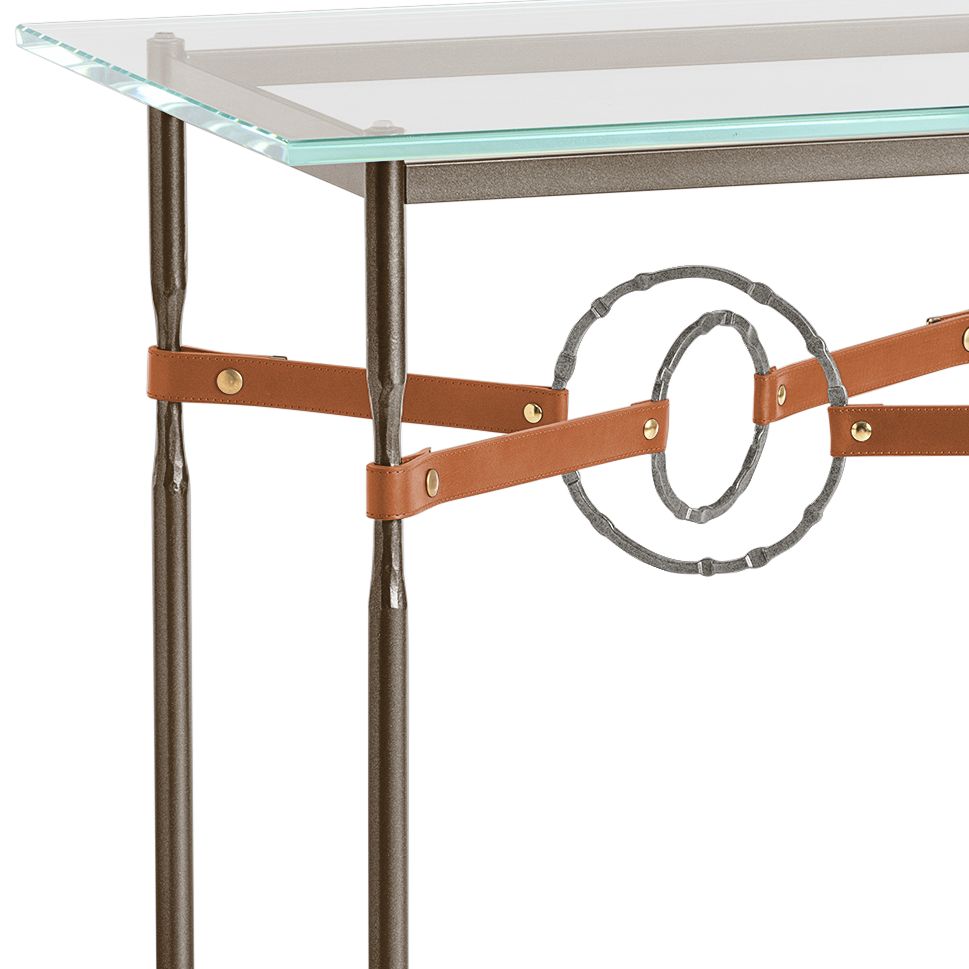 Image 2 Equus 22"W Bronze Chestnut Straps with Iron Rings Side Table more views