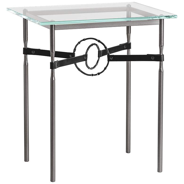 Image 1 Equus 22"W Dark Smoke Black Straps w/ Black Rings Side Table