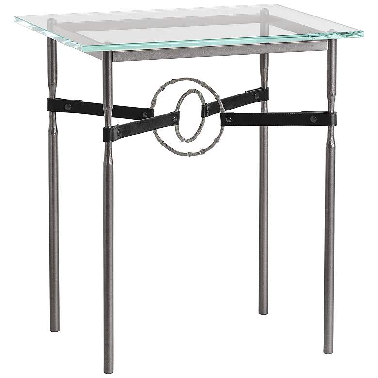 Image 1 Equus 22"W Dark Smoke Black Straps w/ Iron Rings Side Table