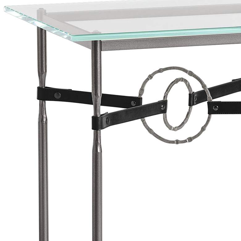 Image 2 Equus 22 inchW Dark Smoke Black Straps w/ Iron Rings Side Table more views