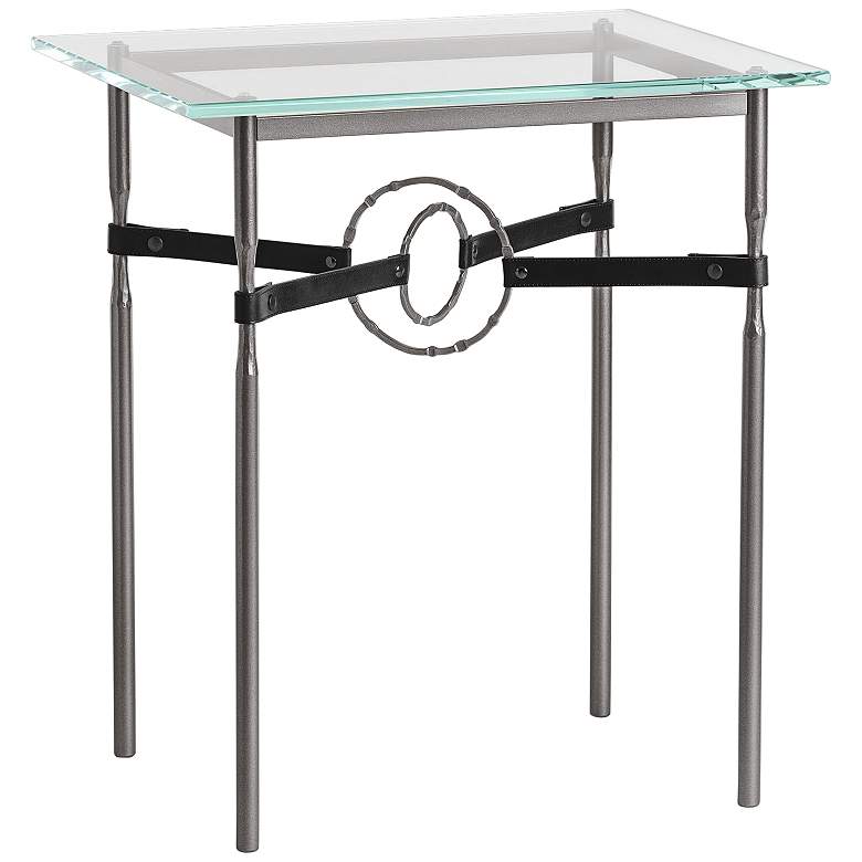 Image 1 Equus 22"W Dark Smoke Black Straps w/ Smoke Rings Side Table